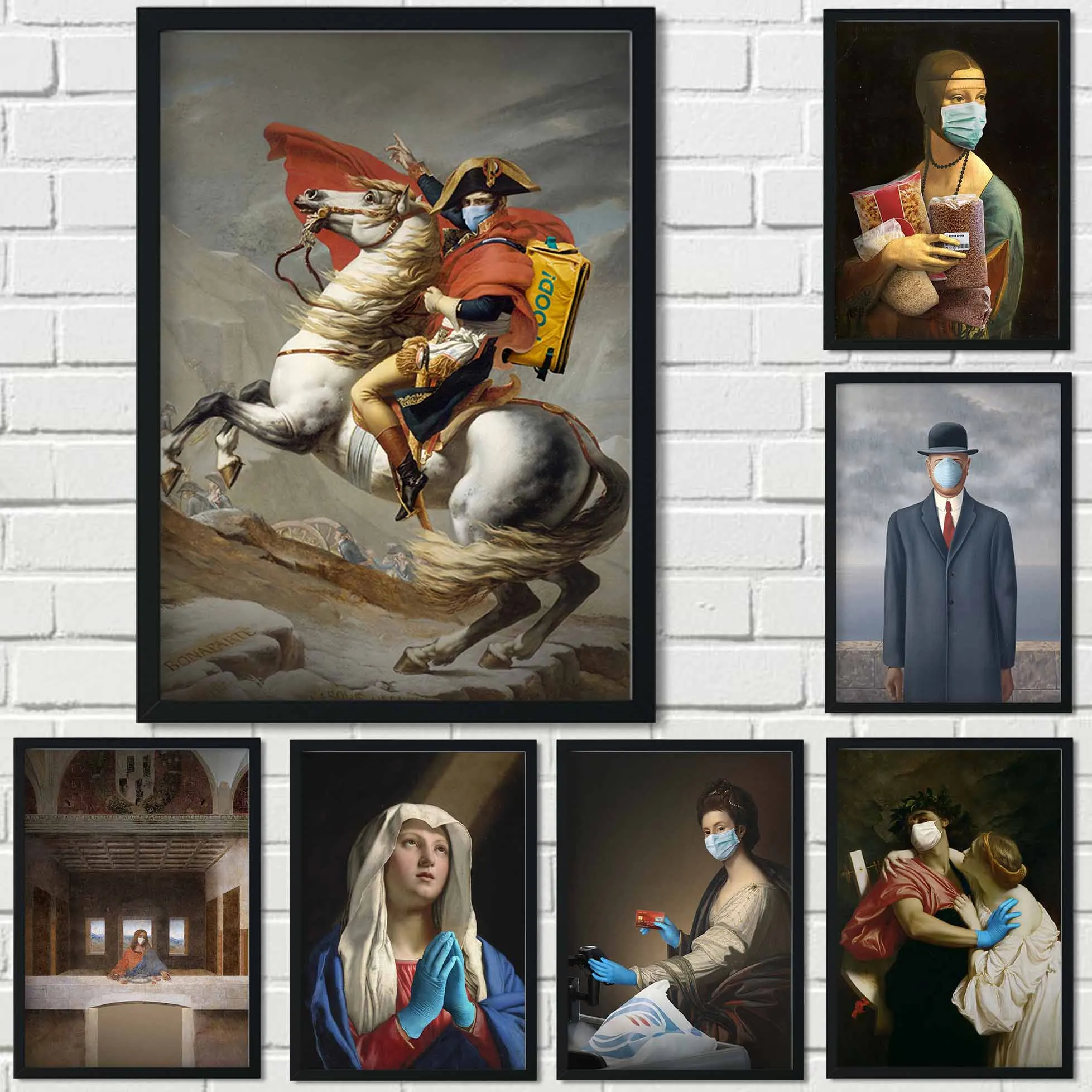 

Всемирно известная картина, маска на спиртовой основе, домашнее настенное украшение, ретро-постер, наклейка на стену для гостиной, бара, каф...