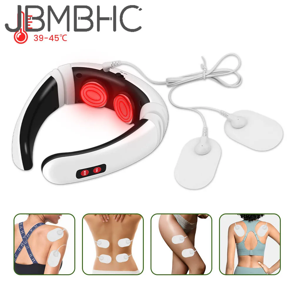

Smart Neck Massager with Heat Shoulder EMS Muscle Trainer Electric Pain Relief Tool Cervical Vertebra Massage Physiotherapy Care