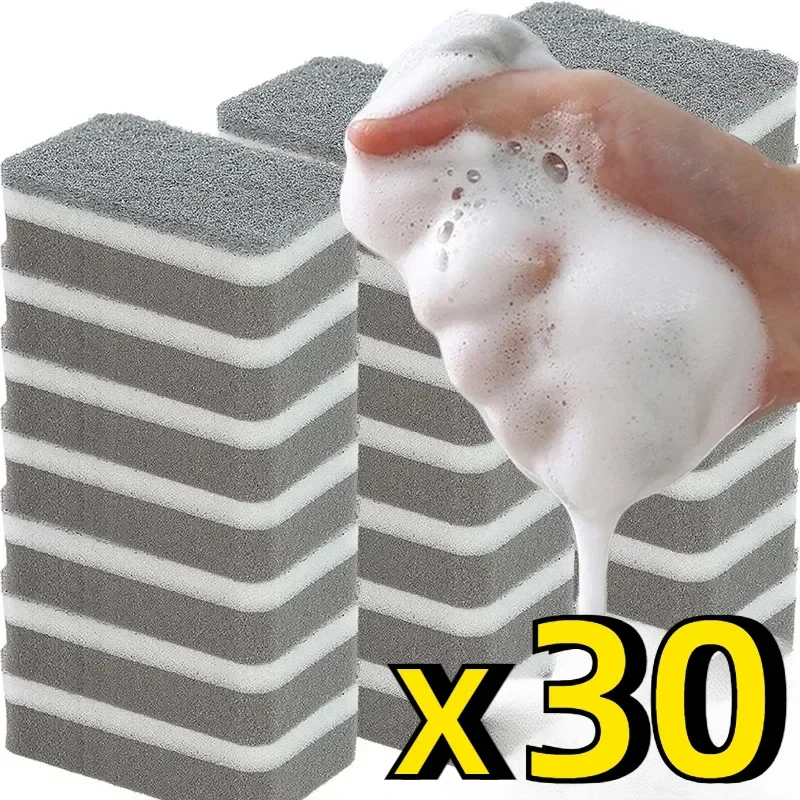 Волшебные трехслойные чистящие губки многоразовые для мытья посуды бытовая