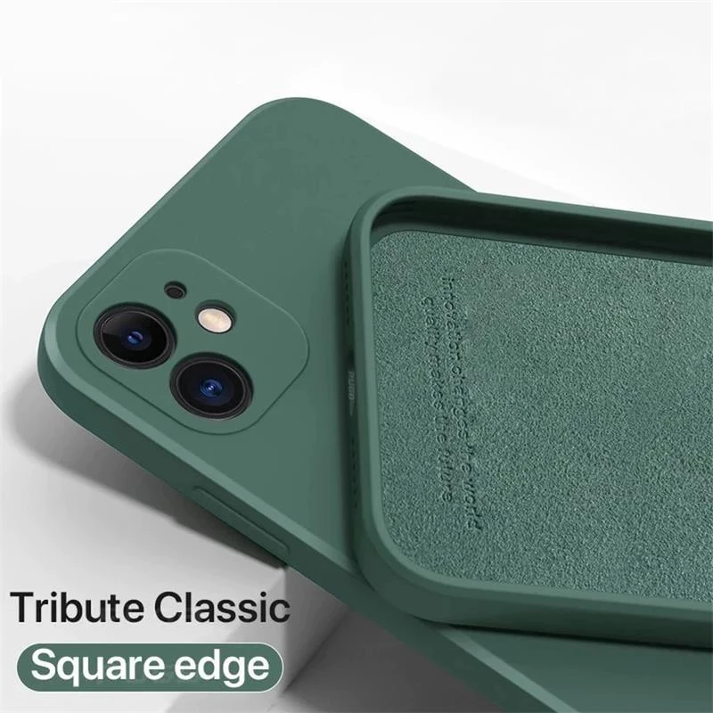 

Luxury Liquid Silicone Shockproof Case for iPhone 11 12 Pro 7 8 Plus 6 6S 5 SE 2020 X XS XR Max Mini Back Soft Cover Funda