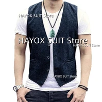 mens suit slim fit vest v neck herringbone single breasted chaleco hombre steampunk sleeveless jackets