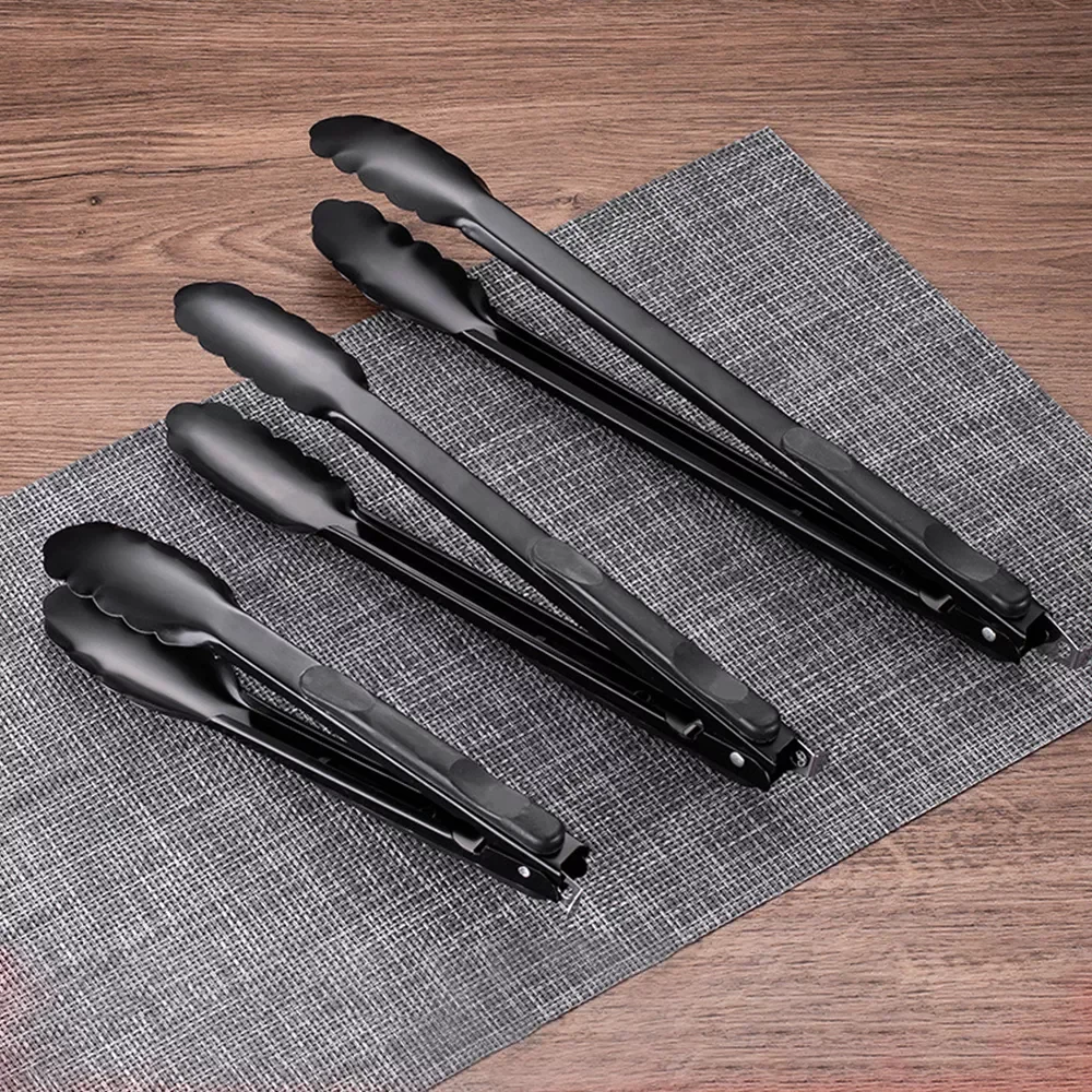 

1PCS 9/12/14 inch Stainless Steel Food Tongs Barbecue Tong Bread BBQ Salad Tongs Cook Party Buffet Clip Kitchen Accessories