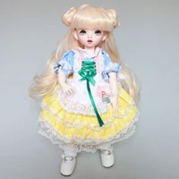 doll wig 16 wave curl for 28cm bjdsd long hair with bangs play house doll accessories change dress up girl diy kids toys