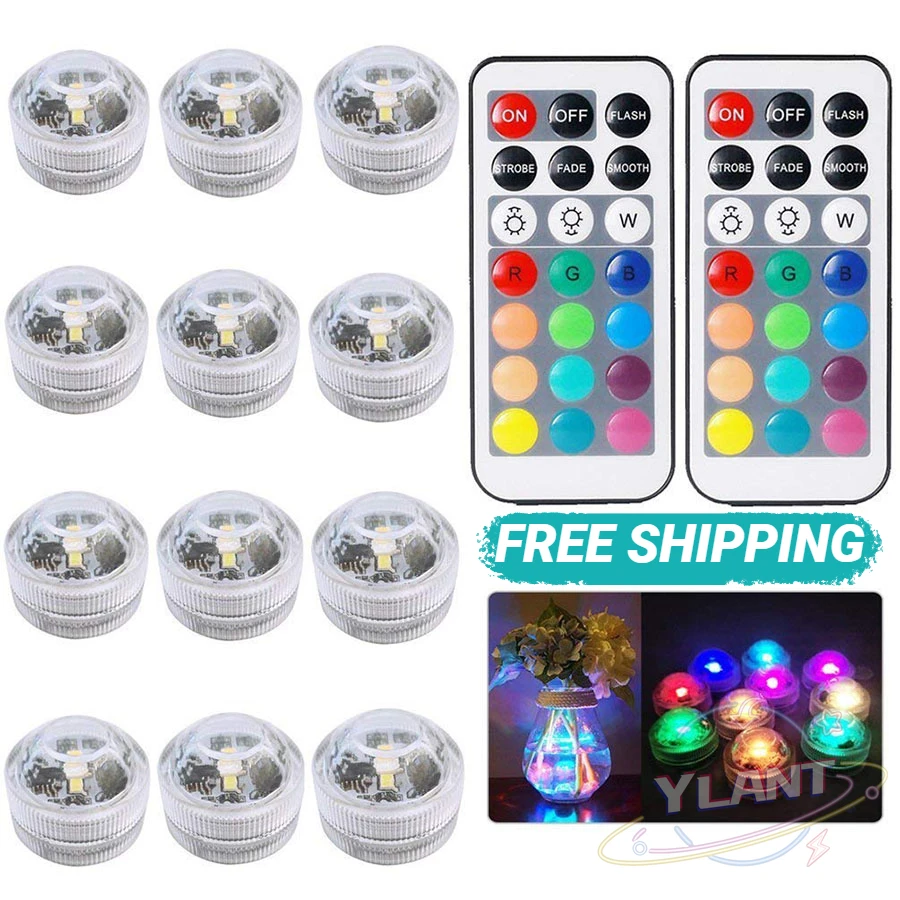 

Remote Controlled RGB Submersible Light Battery Operated Underwater Night Lamp Vase Bowl Outdoor Garden Wedding Party Decoration