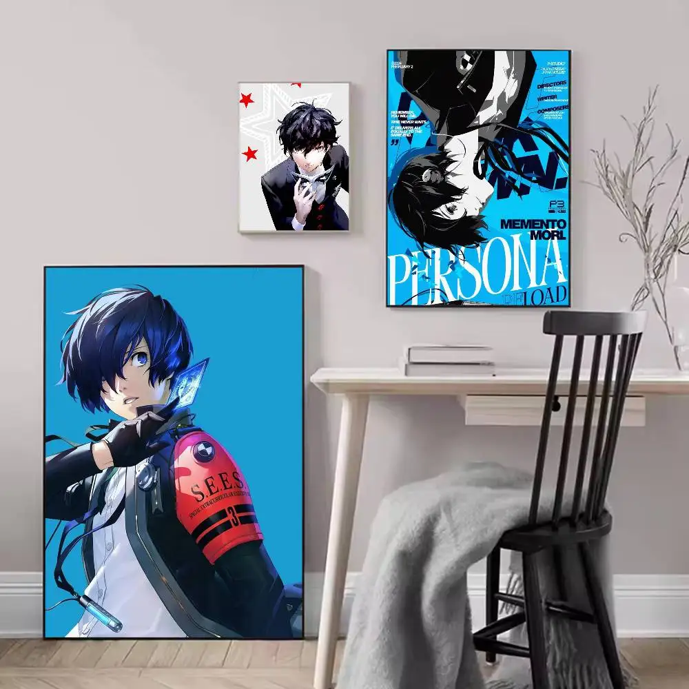 Фото Постер с аниме-персонажами Persona 3, 4, 5, HD, самоклеящийся, водонепроницаемый, для декора стен, идеально подходит для дома, офиса, общежития, в подарок №3