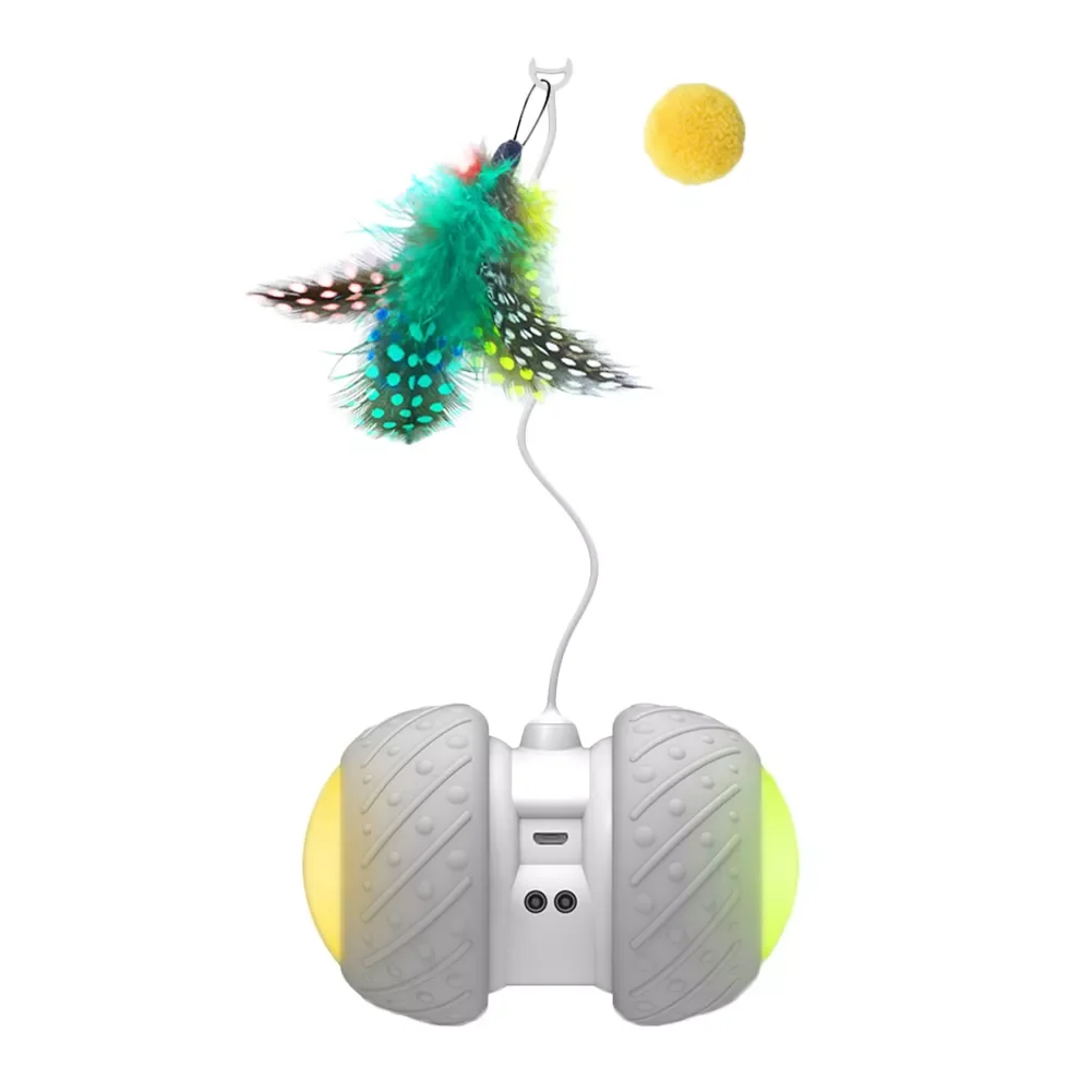 

Portable Smart Electronic Cat Toys Irregular Running Automatic Steering LED Teaser Feather Toy Pet Accessories