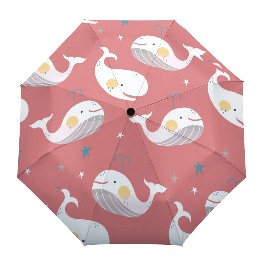 

Beluga Cute Stars Ocean Sunny Umbrella Automatic Beach Umbrella Outdoor Adults Printed Rain Umbrella for Men Kids Parasol