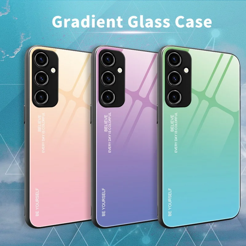 

Gradient Tempered Glass Case For Samsung A34 5G A54 A14 A51 A52 A53 A24 A72 A71 A73 A33 A13 A32 Note 20 S21 S22 S23 Ultra Cover