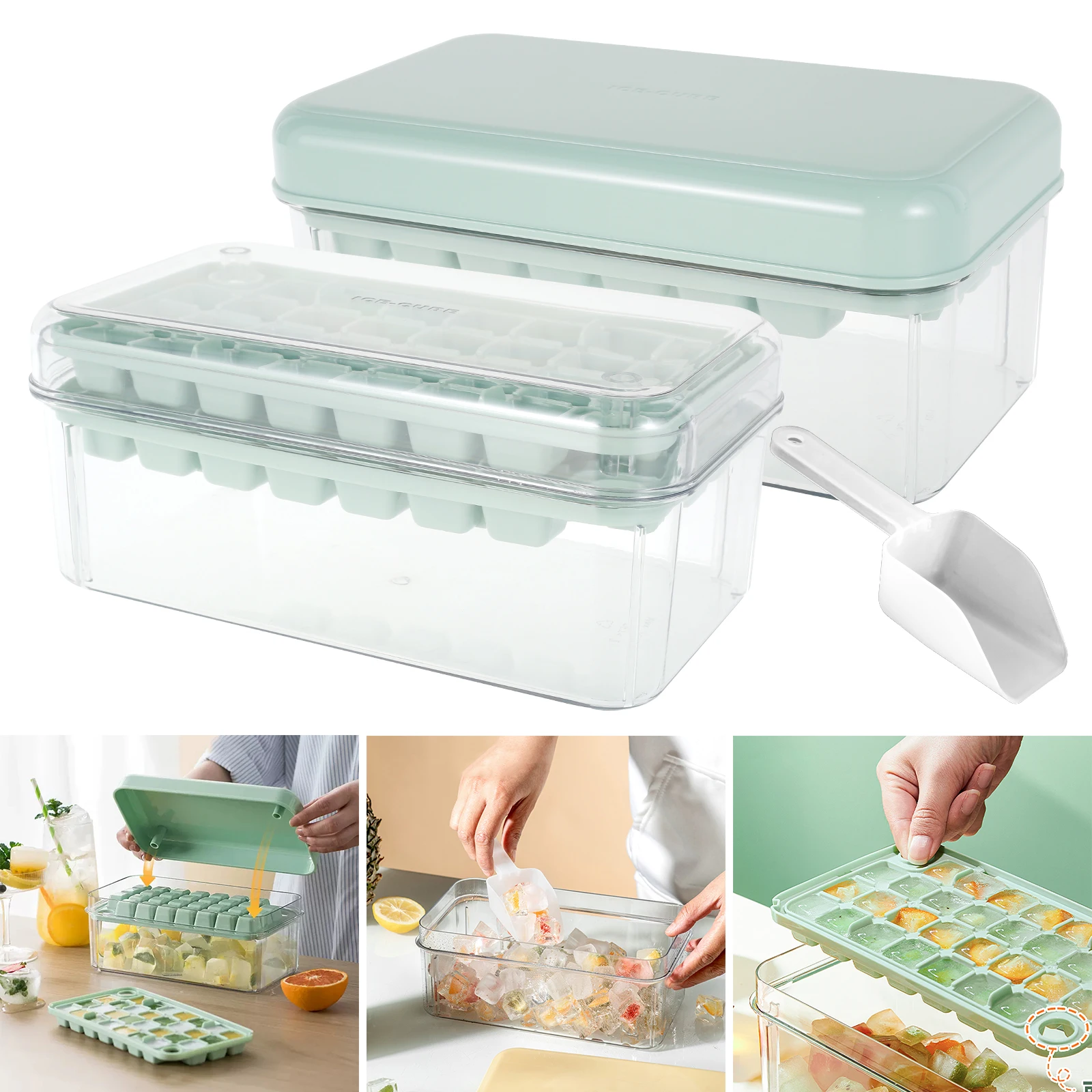 

2 упаковки/60 шт., контейнер для льда с крышкой