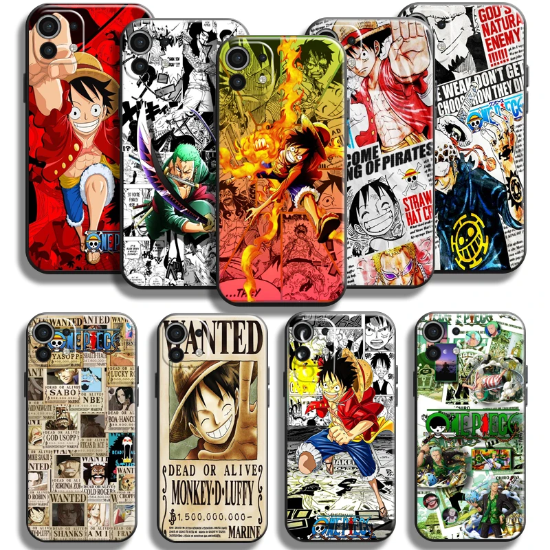 

One Piece Comics For Xiaomi Mi 11 Mi 11 Lite 5G Phone Case Silicone Cover Carcasa Coque Liquid Silicon TPU Funda Back Black