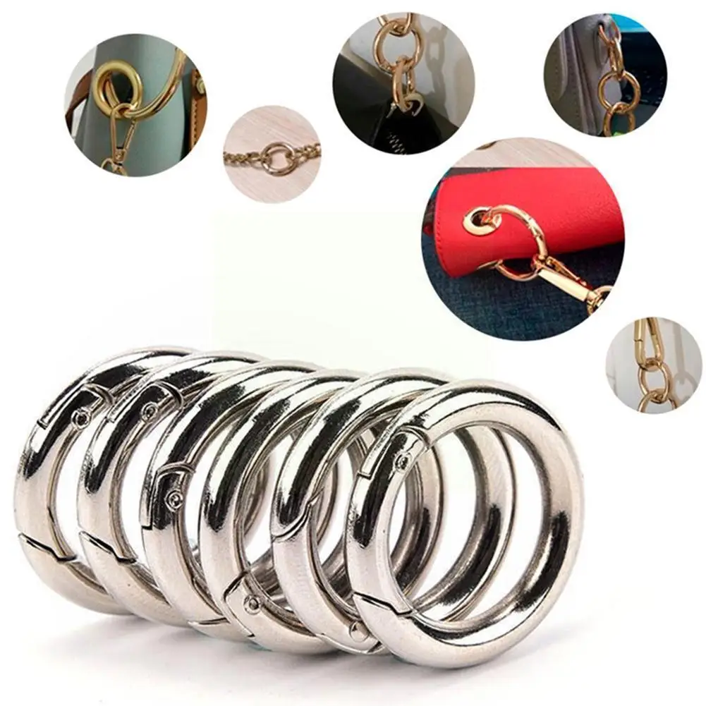 

6pcs Circle Round Carabiner Camping Spring Snap Clip Hiking Keychain Outdoor Climbing Camping Hook C2w9