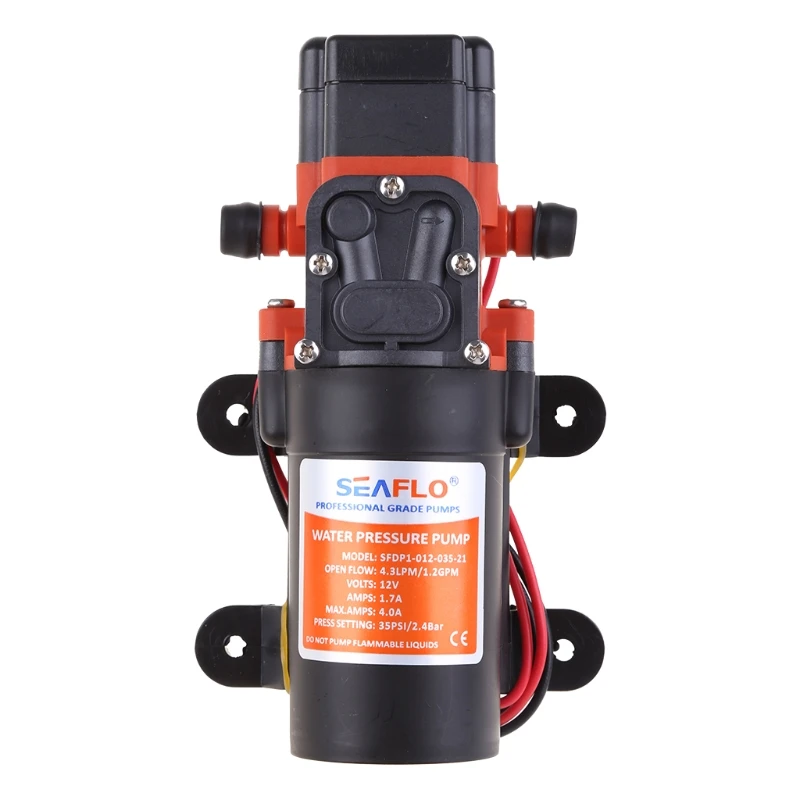 

Мембранный Водяной насос с переключателем давления, 35PSI, 12 В, самовсасывающий распылитель, помпа для пресной воды для Rv, морской яхты