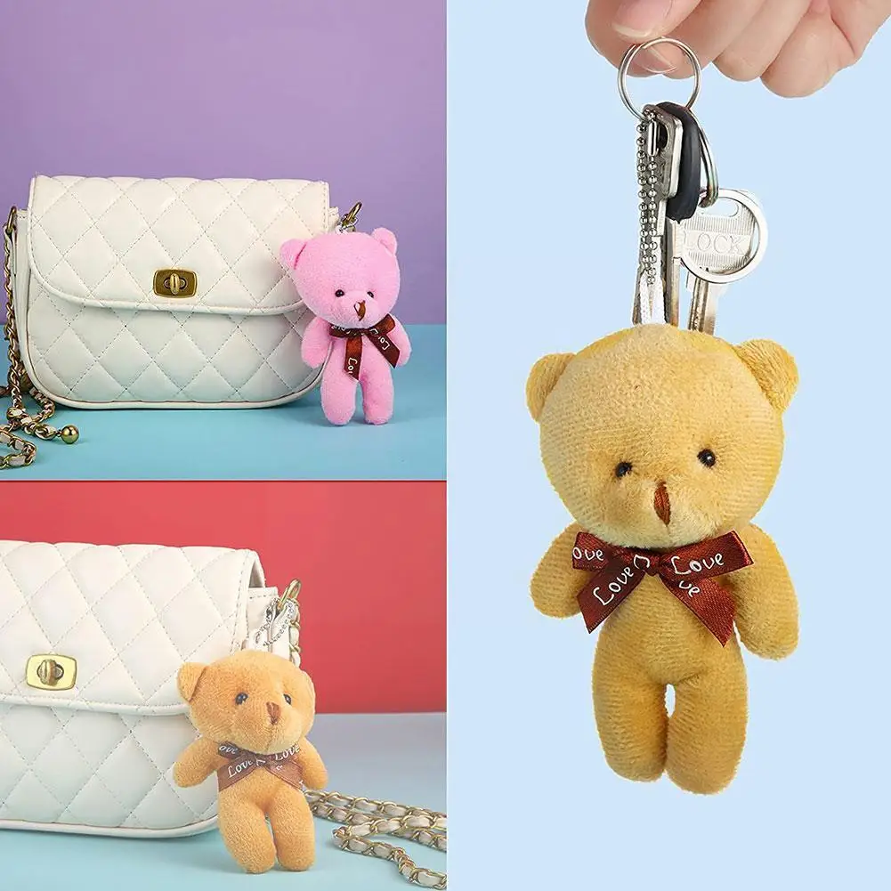 

12 см мини плюшевый медведь, игрушки, подвеска, полипропиленовая хлопковая кукла, женская игрушка, супер плюшевый короткий подарок, брелок дл...