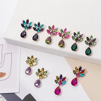 miyouke sale shiny drop glass diamond earrings female fashion personality color crystal rhinestone earrings for women
