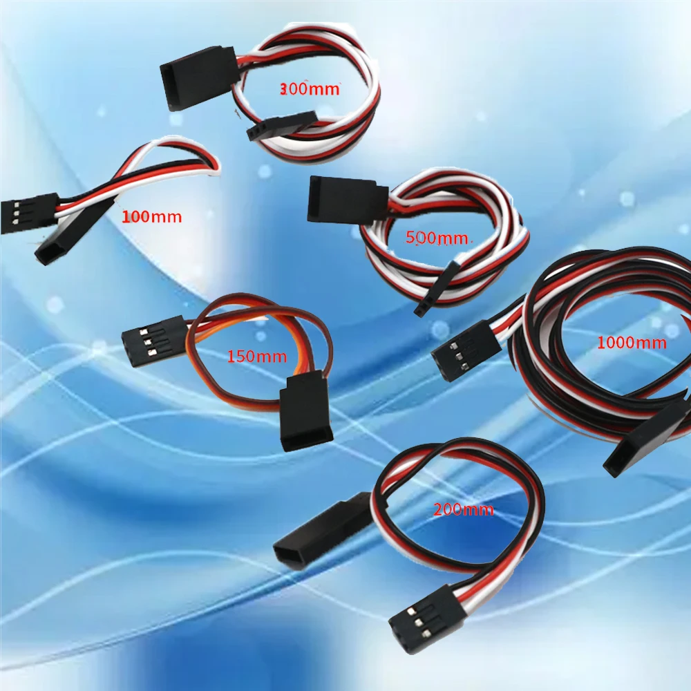 

100pcs/lot Wire Cable 500mm 300mm 150mm100mm Servo Extension Cable For Futaba Plug futabLead Wire Cable For RC Toys