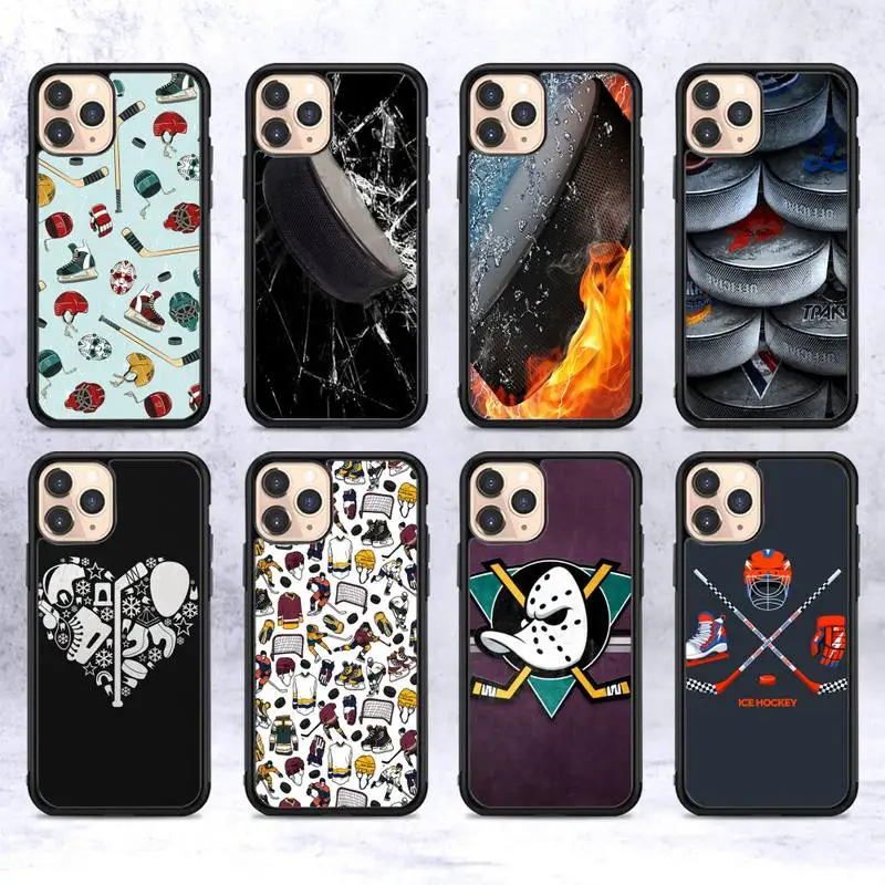 

Ice Hockey Rink Sport Phone Case Silicone PC+TPU Case for iPhone 11 12 13 Pro Max 8 7 6 Plus X SE XR Hard Fundas