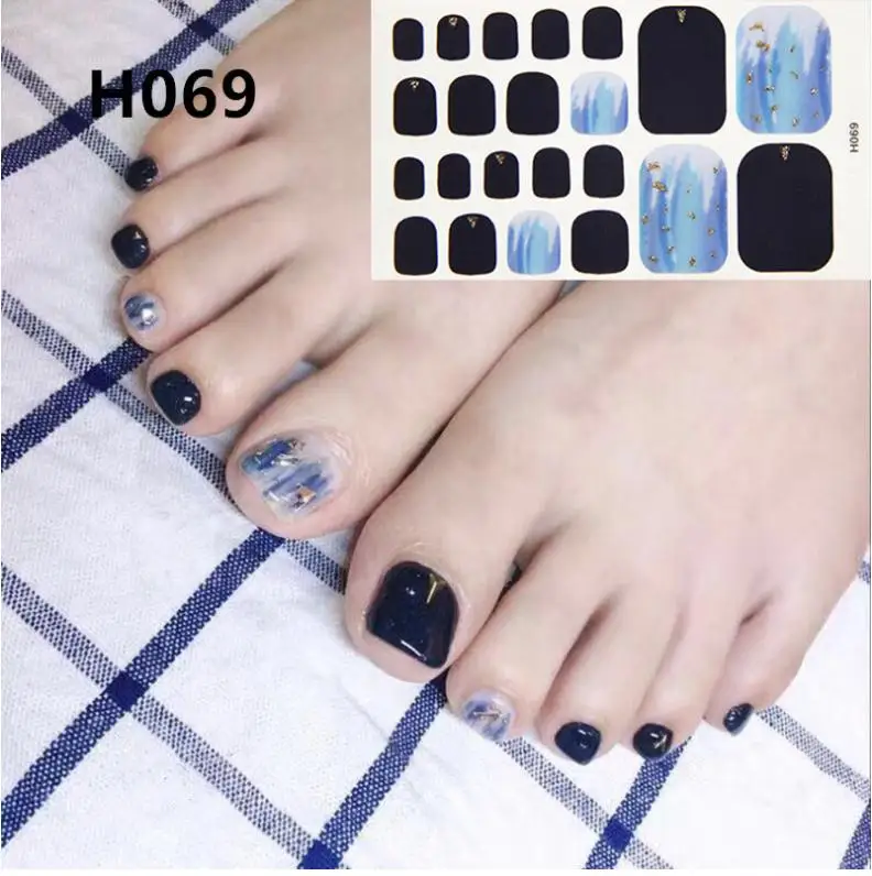 Summer New Toenail Stickers Nail Full Sticker Waterproof Antifouling Film Polish 22tips | Красота и здоровье