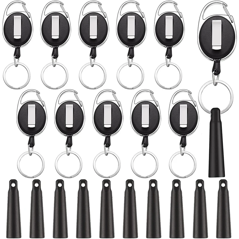 

10 Sets Retractable Pen Reel Markers Pen Carpenter Pencils Reel With Silicone Pen Holders For Markers Carpenter Pencil