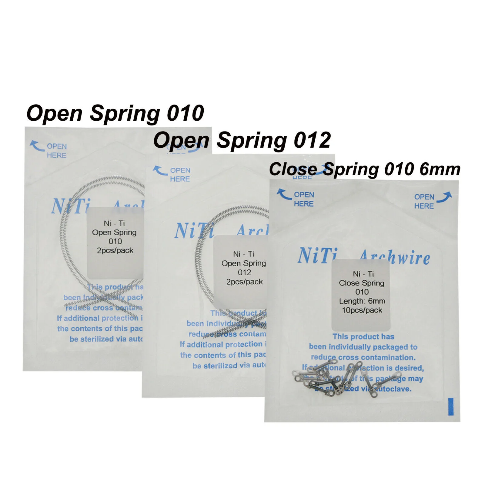 

5Packs Dental Orthodontic Niti Open Spring Close Coil Springs 010 012 Length 6mm