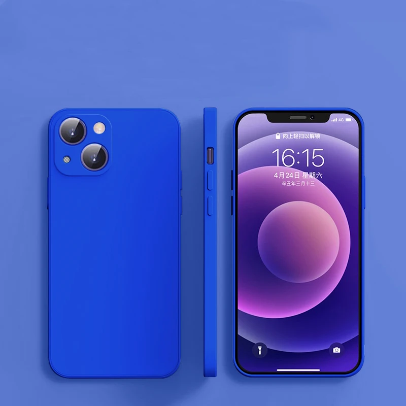 

Case For iPhone 13 Case Original Square Liquid Silicone Cover For iPhone 12 11 Pro Max XS XR X Mini 7 8 Plus Shockproof Cases