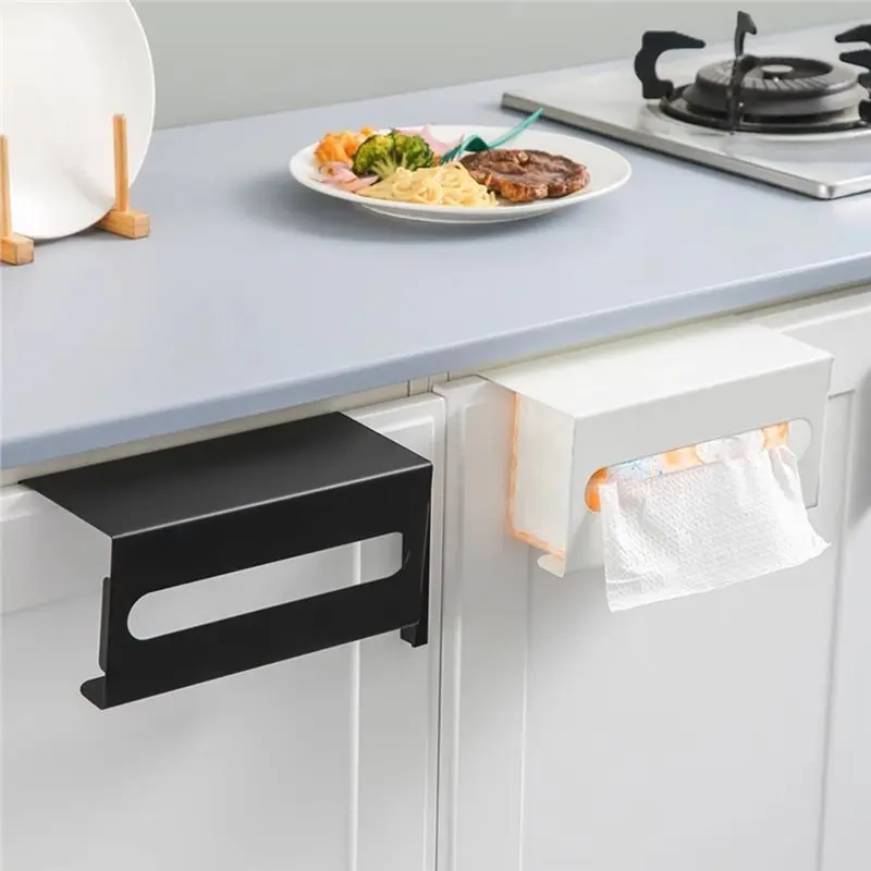 Фото GYTB-Для держателя для кухонных салфеток Экономия места Подвесная стойка для хранения Ra Сверление не требуется для дверей кухонного шкафа Enteral Tools №5