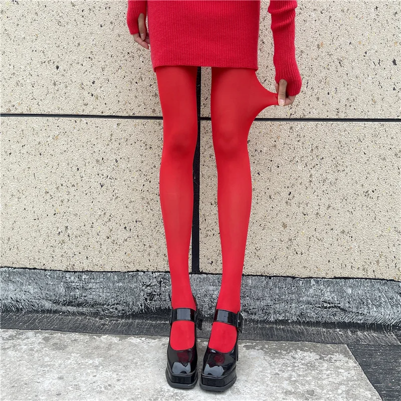 

2023 New Red Pantyhose Female Year Red Socks Sexy Anti-hook Silk Velvet Pantyhose Wedding Bride's Leggings For Women