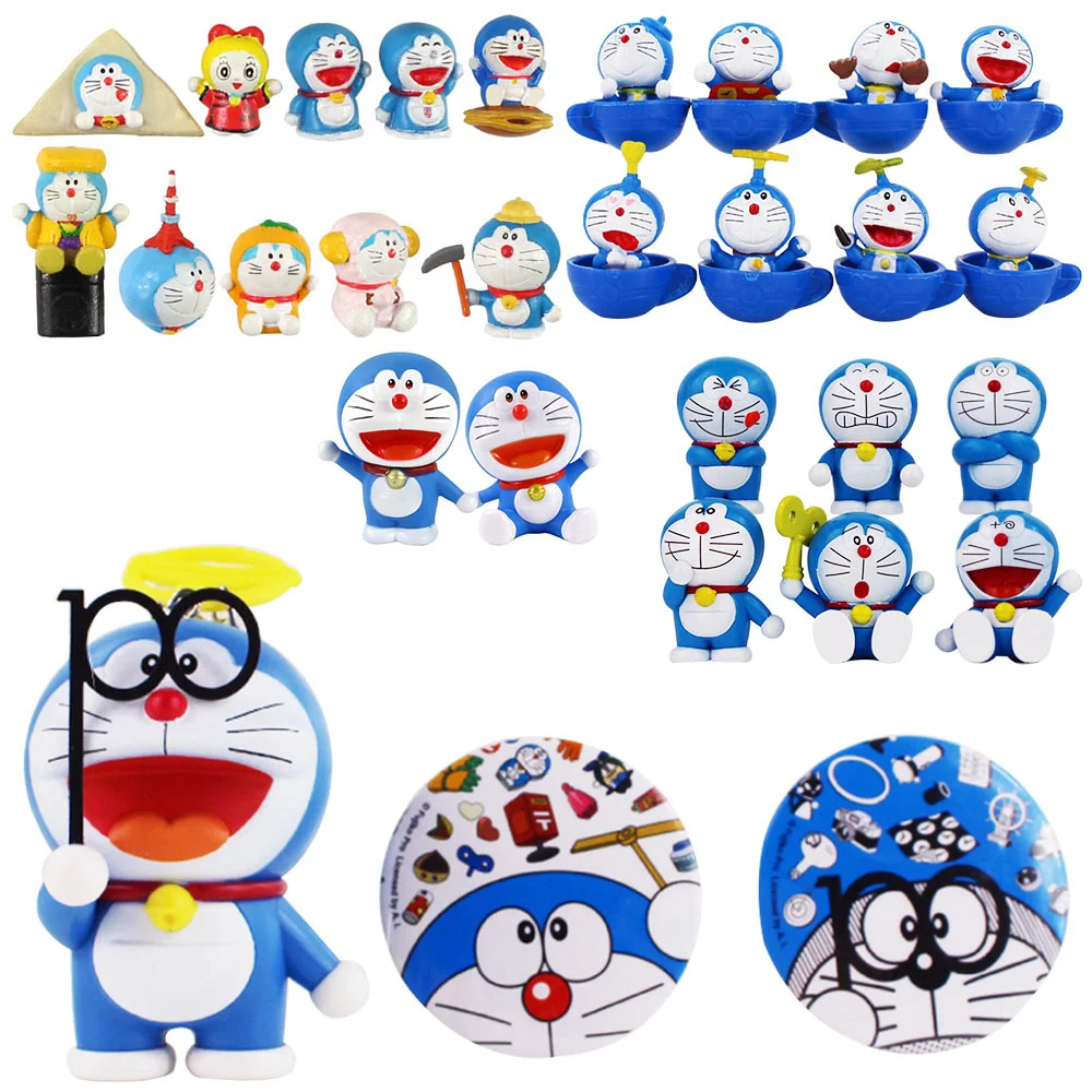 

Pcs/Set 2-5-8-10 Anime Doraemon Machine Cat Robot Treasure Bag Miniature Action Figure Model Toys Kid Gift Decoration Brinquedos