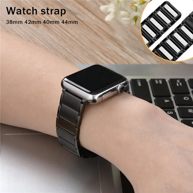 Magnetic strap for apple watch band 44mm 40mm 42mm 38mm 45mm 41mm Stainless Steel metal link bracelet iwatch serie 6 5 4 3 se 7