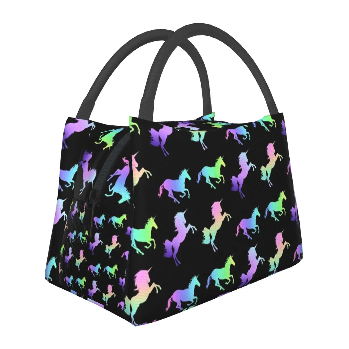 

Rainbow Unicorn Lunch Bag Colorful Animal Print Office Lunch Box For Adult Funny Thermal Tote Handbags Waterproof Cooler Bag