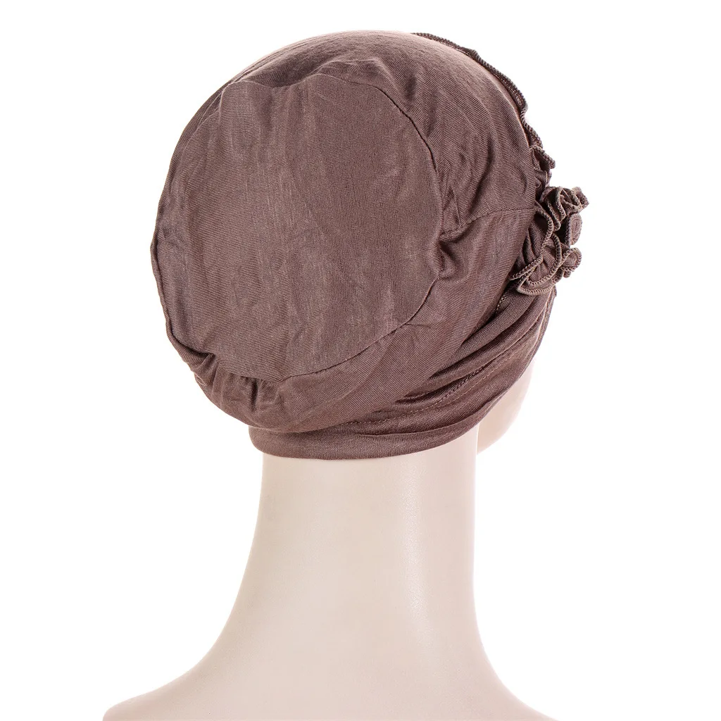 Hijabs for Woman with Floral Decor Islamic Clothing for Women Elegant Turban Elastic Inner Hijabs Breathable Muslim Women Hijab