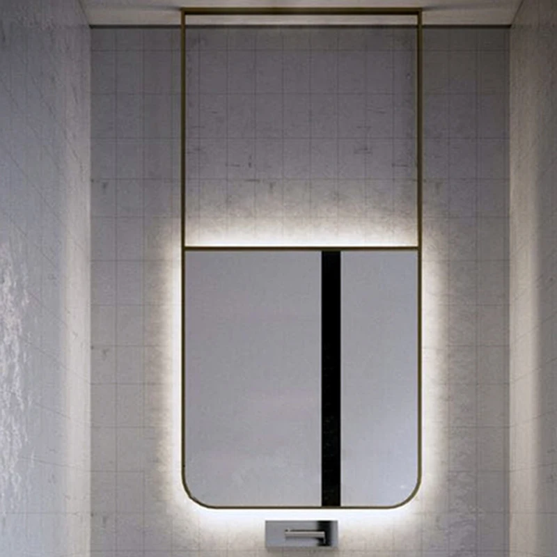 

Rectangular Led Bathroom Mirror Light display Wall Hanging Mirror Light Fixtures Above creative girls espejo household products