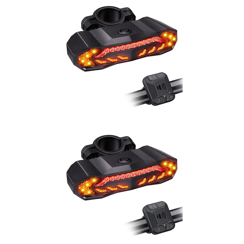 

2X Bike Turn Signals Light Smart Remotable Bike Tail Light Bike Horn Rear Light For MTB Road Bike Folding Bike Scooter