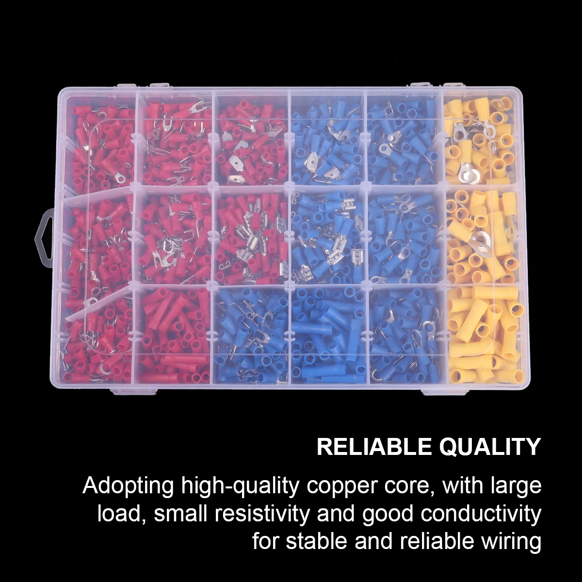 

1300pcs Insulated Fork Spade Wire Connector Electrical Crimp Terminals Cold-pressed Terminal Circular Type Terminal