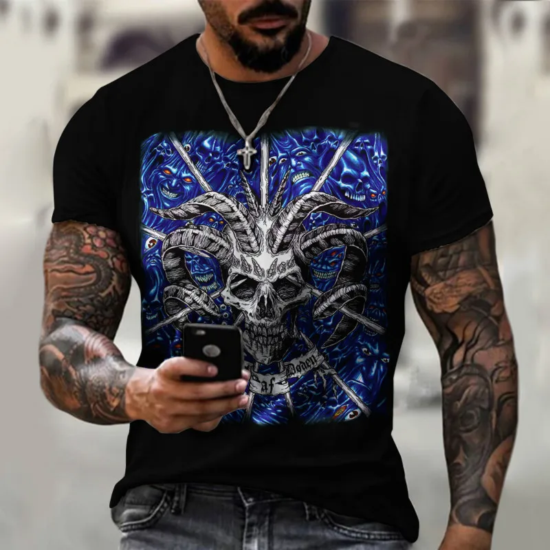 

2022 3DT T-shirt men's European and American large size round collar short sleeve shirt summer men's and women's T-shirts