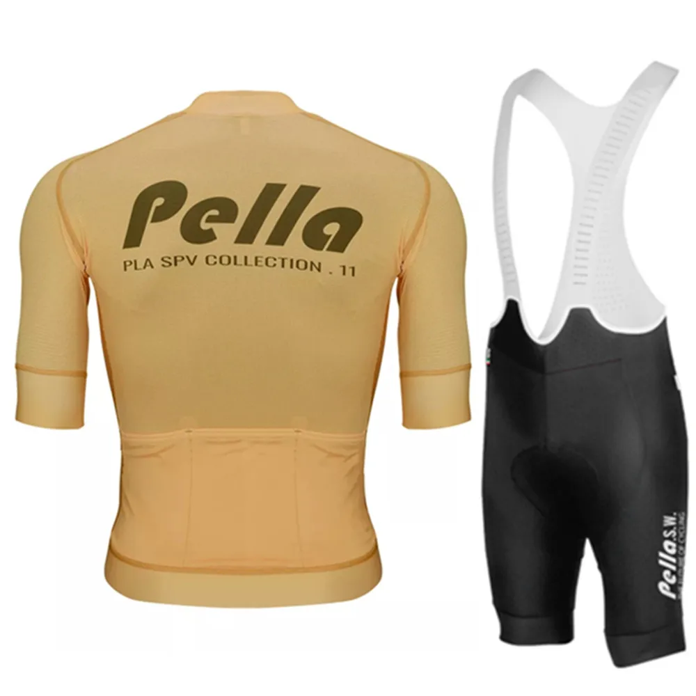 

Unisex High Quality Pella Cycling Jersey Set Summer Short Sleeve Shirt Bicycle Bib Shorts Kit Road Suit Ciclismo Maillot Hombre