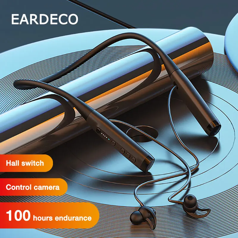 

Беспроводные наушники EARDECO с переключателем холла, басовые наушники с шейным ободом, Bluetooth наушники, Спортивная Шейная стереосистема с упра...