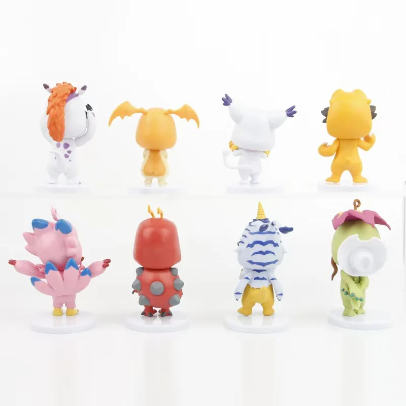 Фото Аниме Digimon Adventure Фигурка Игрушки Kawaii Цифровой Монстр Агумон Фигурка Милый Габумон ПВХ Модель Настольный Орнамент Подарок На День Рождения №2