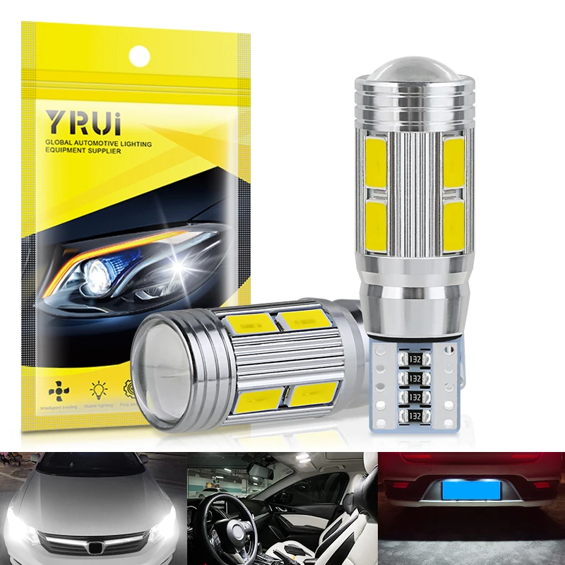 

YiRui New T10 7500K LED 12V 5730 10SMD Car Trunk License Plate Wedge Side Light Clearance Lamp Decorative Light
