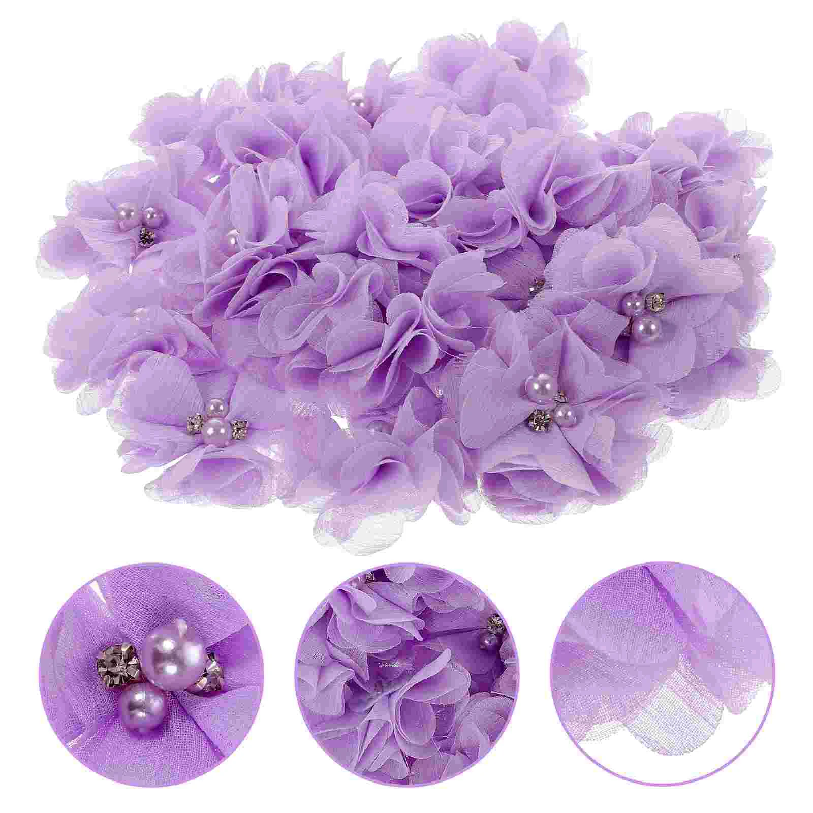 

30Pcs Chiffon Gift Handcrafted Sewing Flower Delicate Chiffon Flower for Party Headdress Wedding