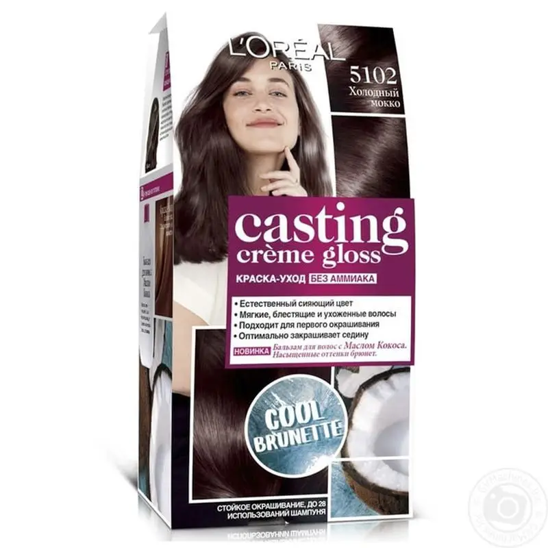 Крем краска для волос L'Oreal Paris &quotCasting Creme Gloss 5102 Холодный Мокко&quot 180 мл|Чаши