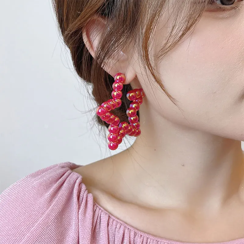 Женские акриловые серьги-кольца GuanLong