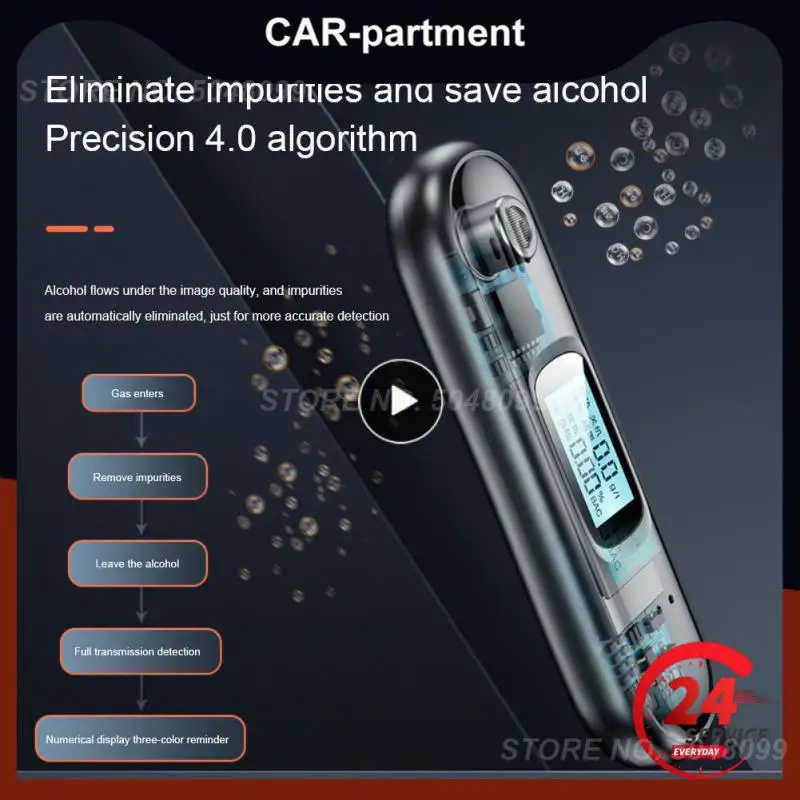 

1 ~ 5 шт. Новый портативный Бесконтактный алкотестер, алкотестер, перезаряжаемый с зеркальным экраном, цифровой дисплей, автоматический дыхание