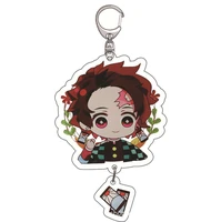demon slayer anime keychains for women men acrylic original keychain on the bag accessory car key chain ring jewelry funny gift