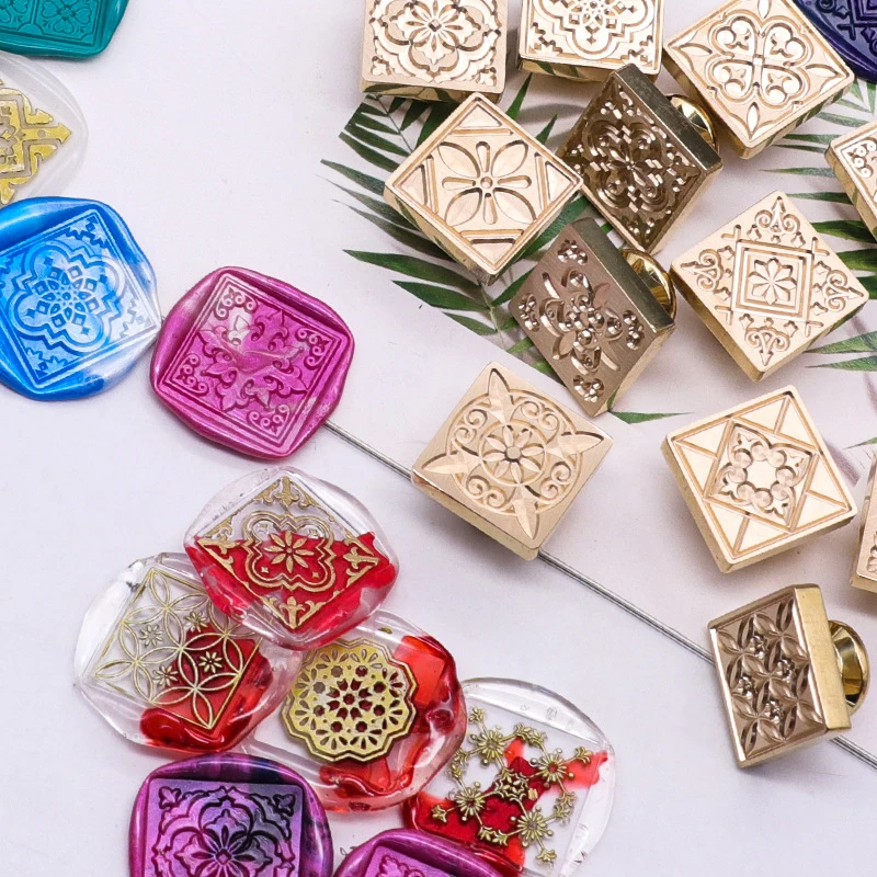 Винтажный квадратный восковой штамп в европейском стиле тисненый 3D для