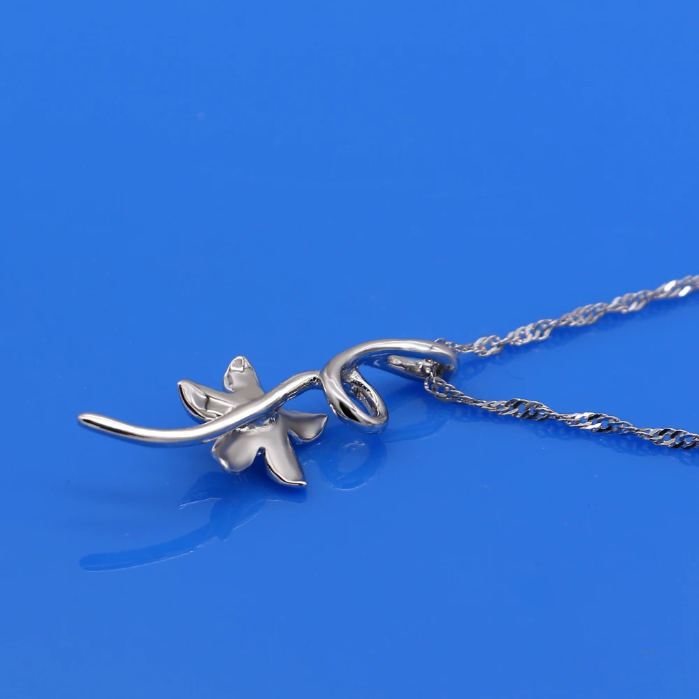 Модное ожерелье из чистого серебра 925 пробы с цветком ювелирные изделия колье