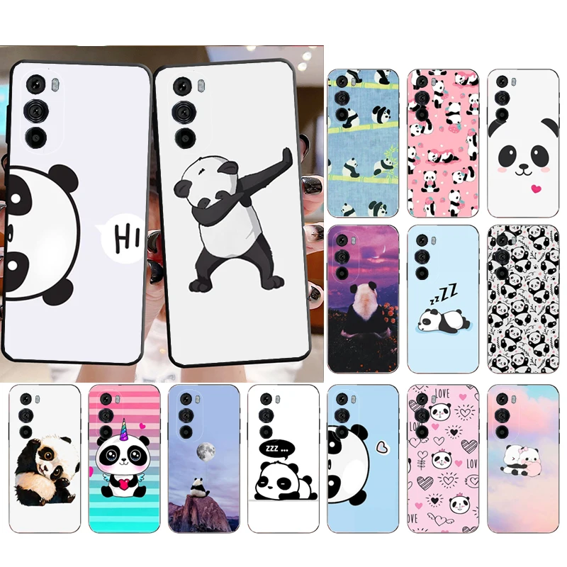 

Cartoon Panda Phone Case for Moto E22i E22 E32 E40 E20 Edge X30 20 Lite 20Pro 30 Neo Ultra Fusion E7Power E7 E6 Plus Funda