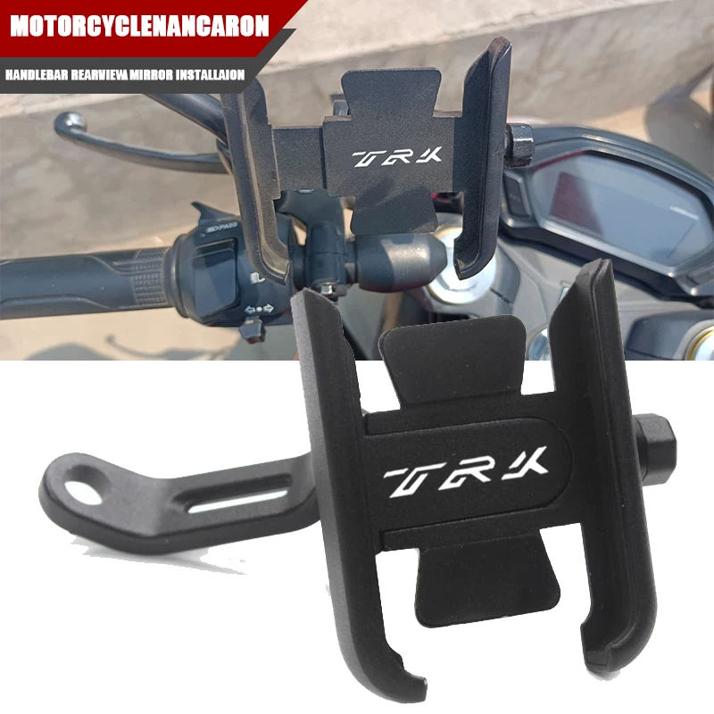 

With Logo TRK For Benelli TRK502 TRK502X 502/X Newest Motorcycle CNC Accessories Handlebar Mirror Mobile Phone GPS Stand Bracket
