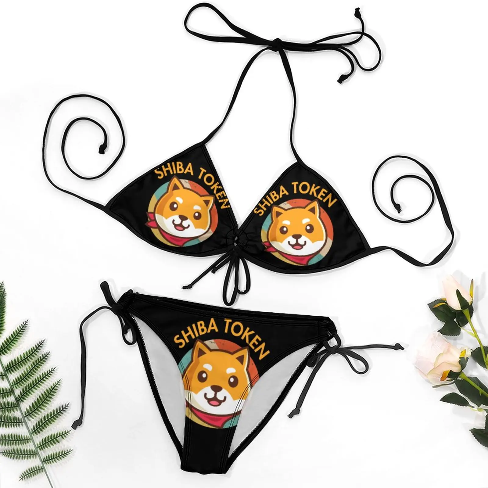 

Exotic Women's Bikinis Shiba Inu Token Crypto Shib Coin Cryptocurrency Hodler Bikini Funny Graphic Swimming High Grade Swimwear