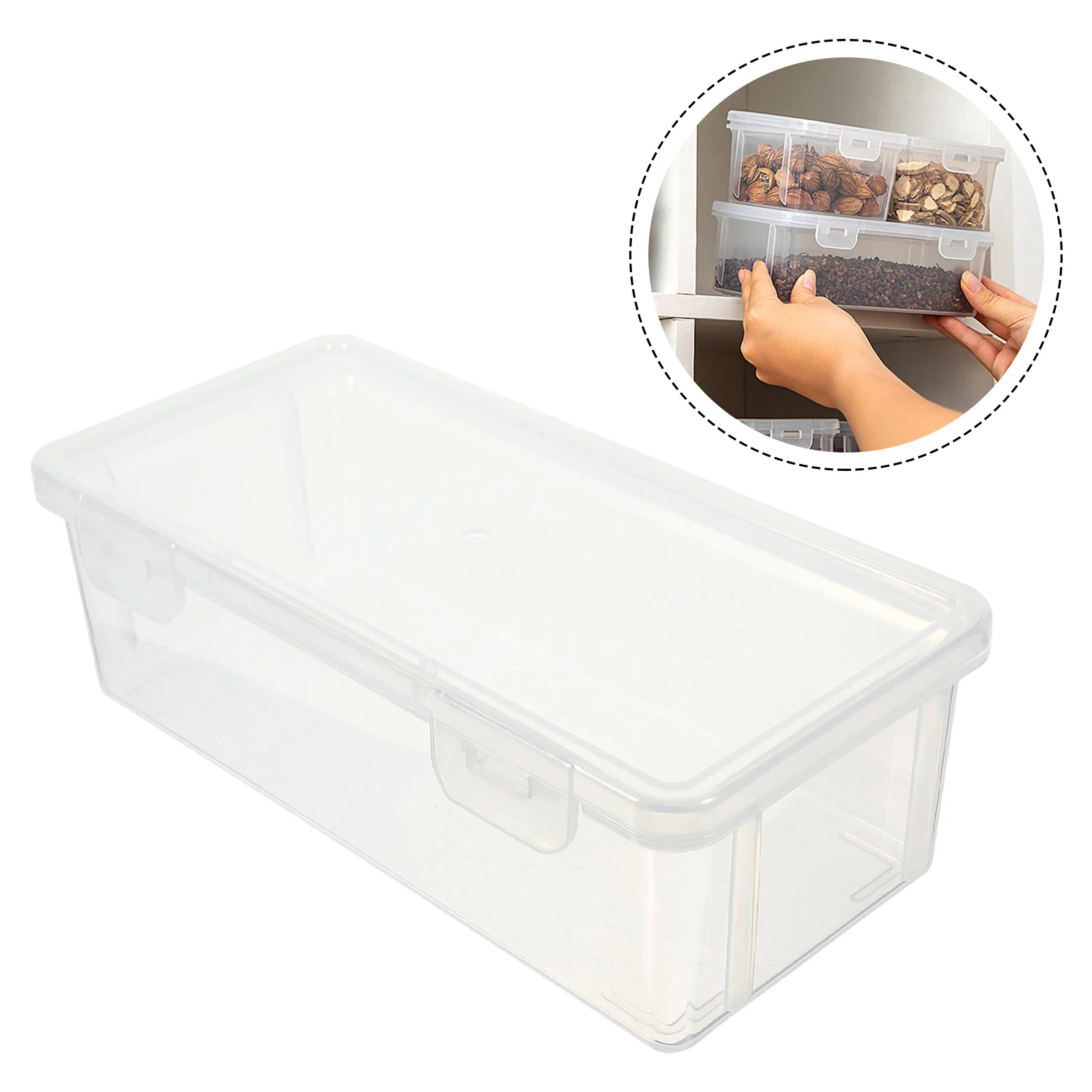 

Bread Storage Box Leakproof Food Square Fruit Canister Plastic Bins Lids Sandwich Fridge Fresh Keeping Container