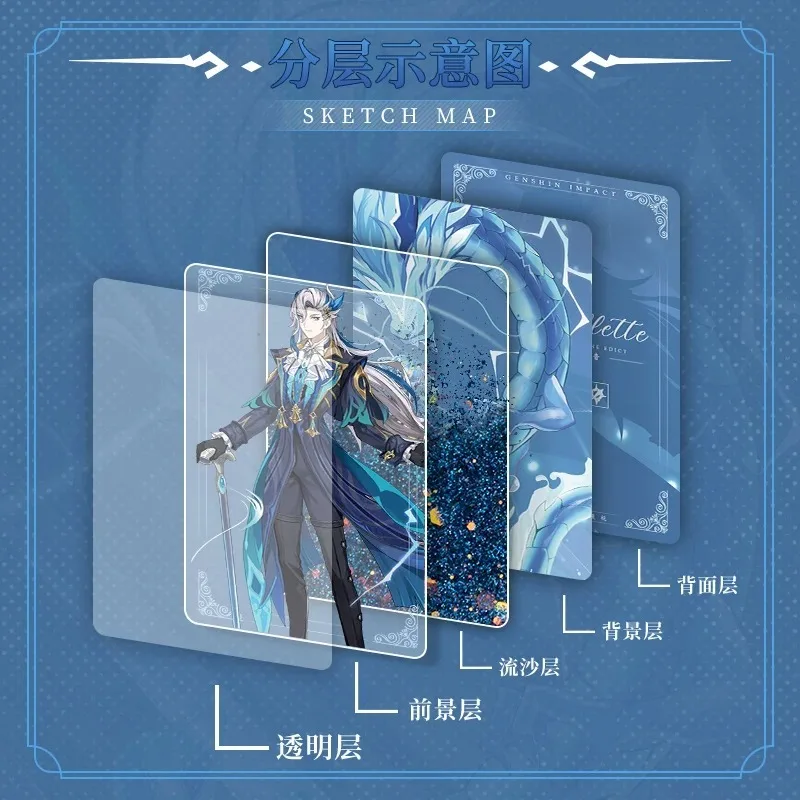 Игра Genshin Impact Neuvillette мультфильм акриловый кирпич Quicand Mahjong BL модель подставки